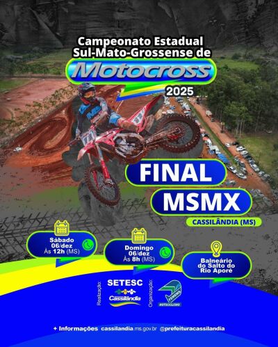 Imagem da notícia Cassilândia recebe a Final do Campeonato MS de Motocross 2025, neste sábado (6)